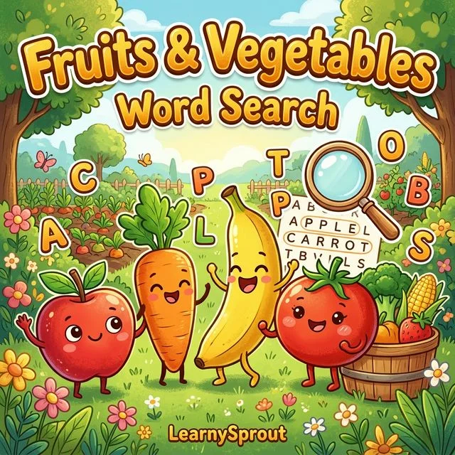 Fruits & Vegetables Word Search
