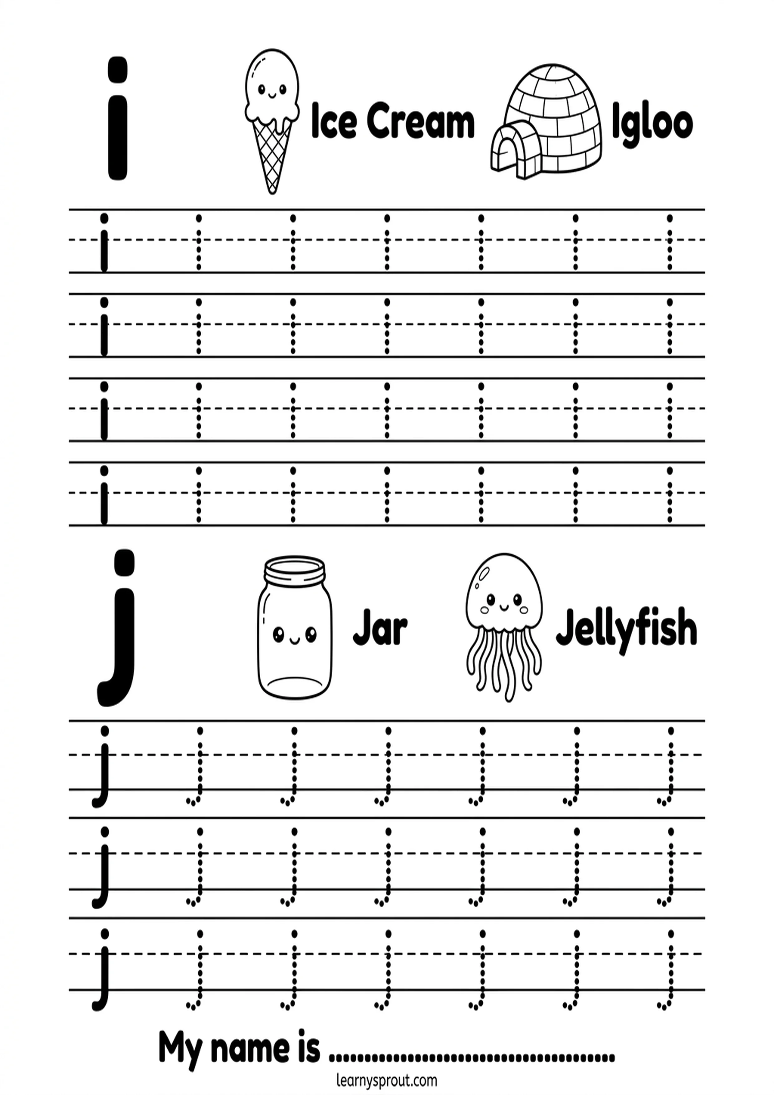 Free printable Lowercase Letter Tracing a-z worksheet for kids - LearnySprout