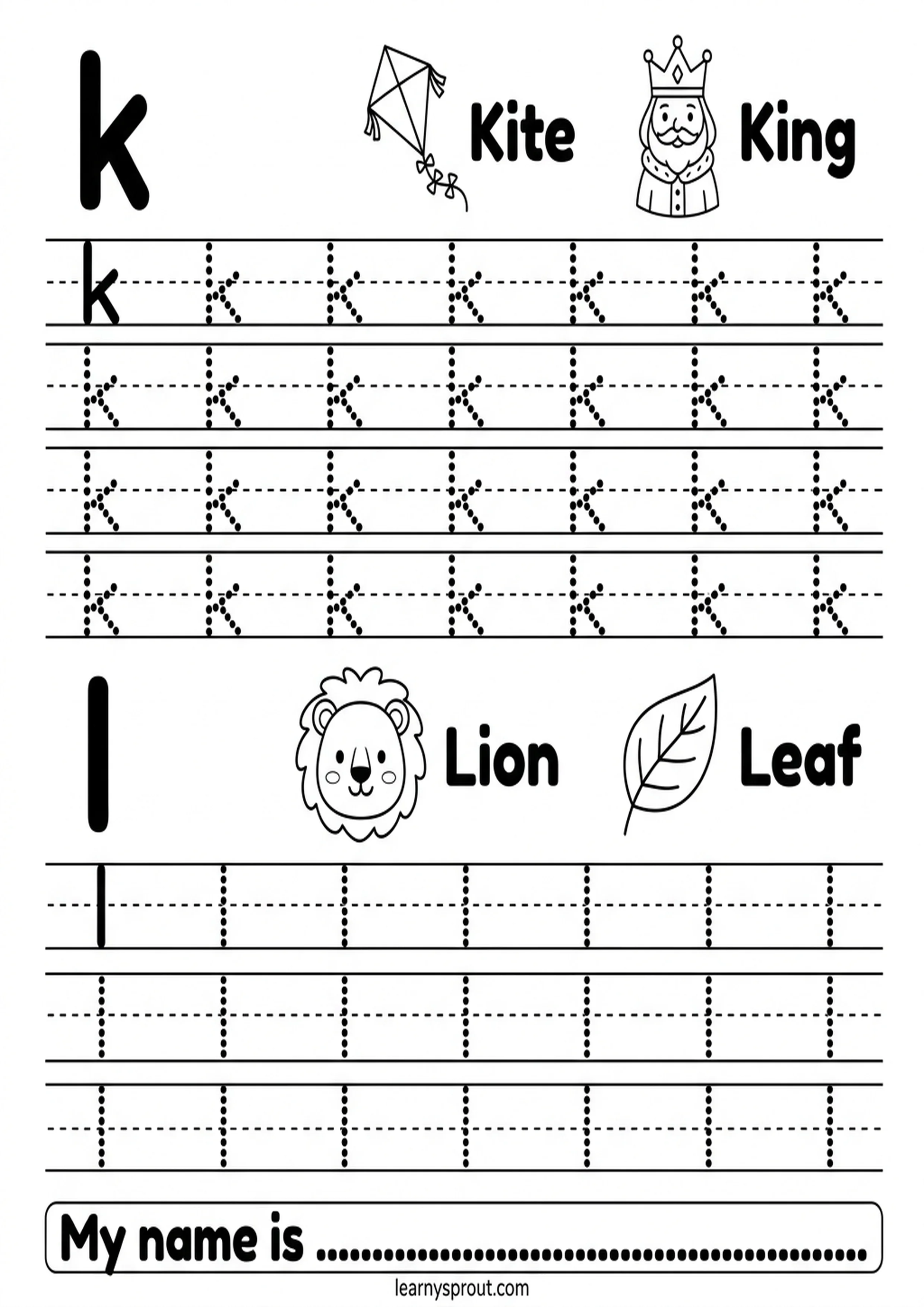 Free printable Lowercase Letter Tracing a-z worksheet for kids - LearnySprout