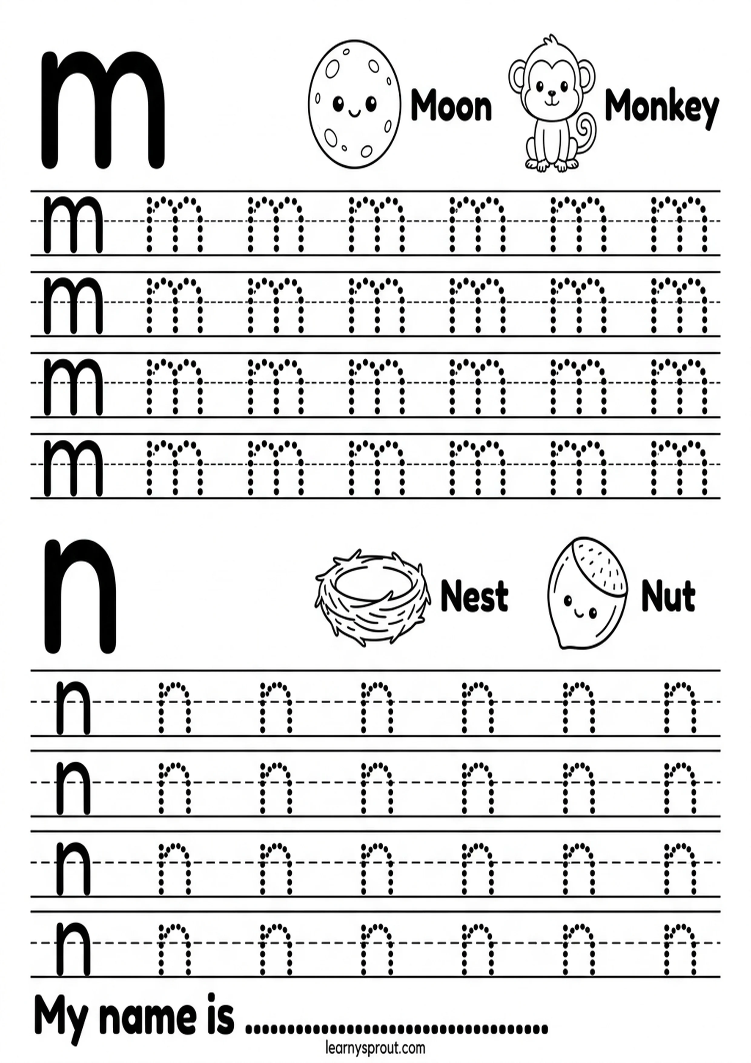 Free printable Lowercase Letter Tracing a-z worksheet for kids - LearnySprout