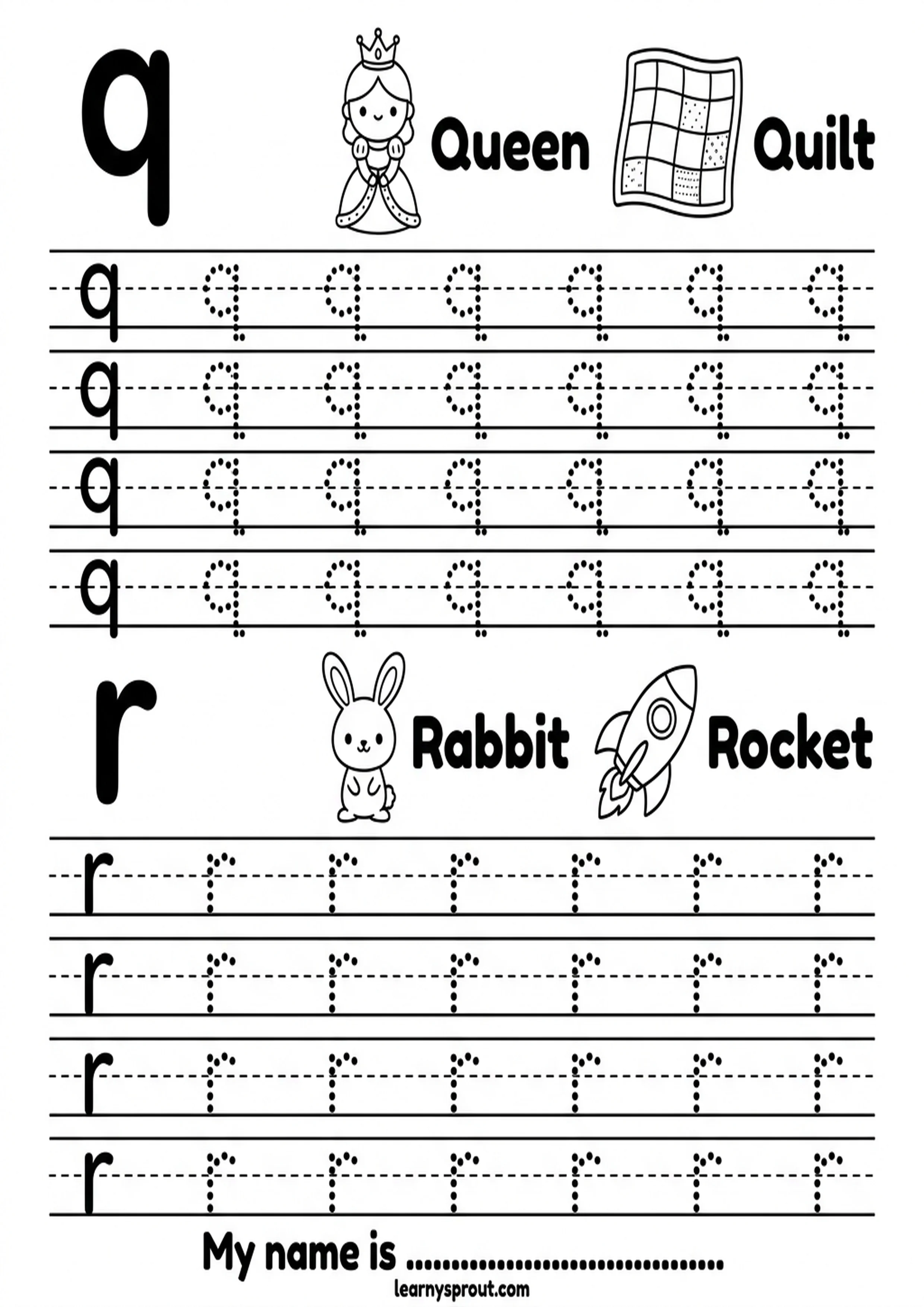 Free printable Lowercase Letter Tracing a-z worksheet for kids - LearnySprout