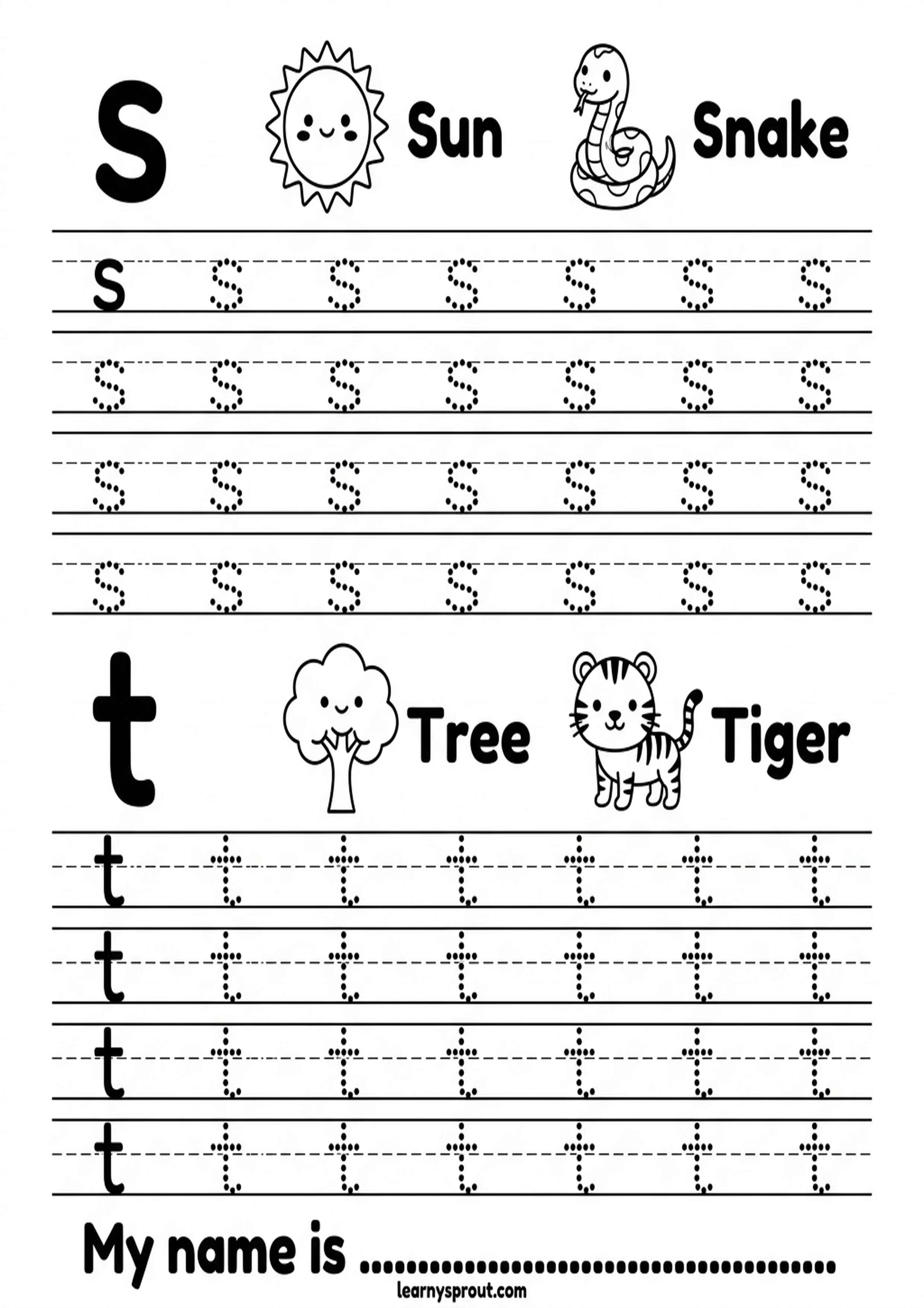 Free printable Lowercase Letter Tracing a-z worksheet for kids - LearnySprout